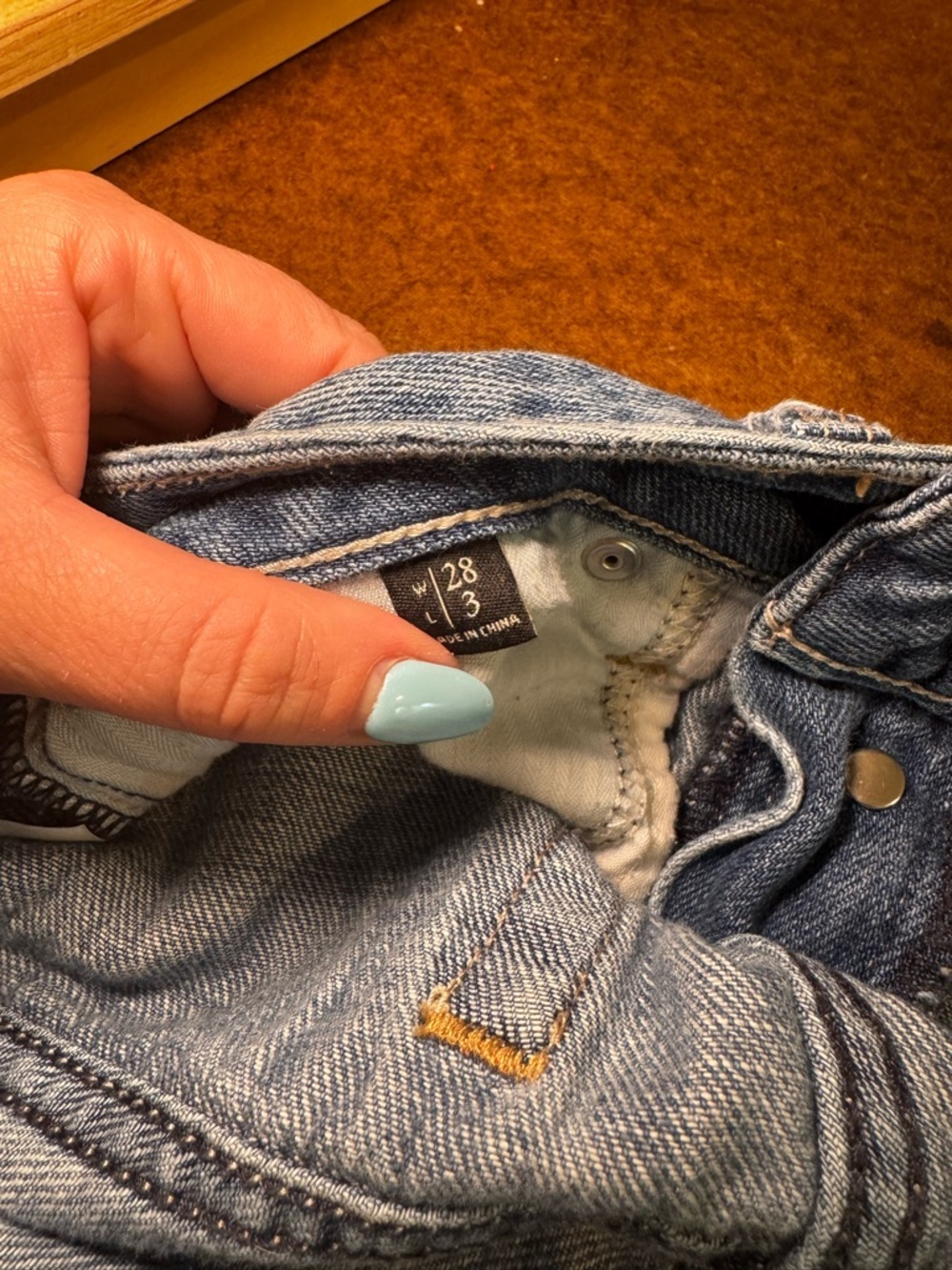 Abercrombie & Fitch Faded Blue Distressed Denim Shorts - Picture 4 of 6